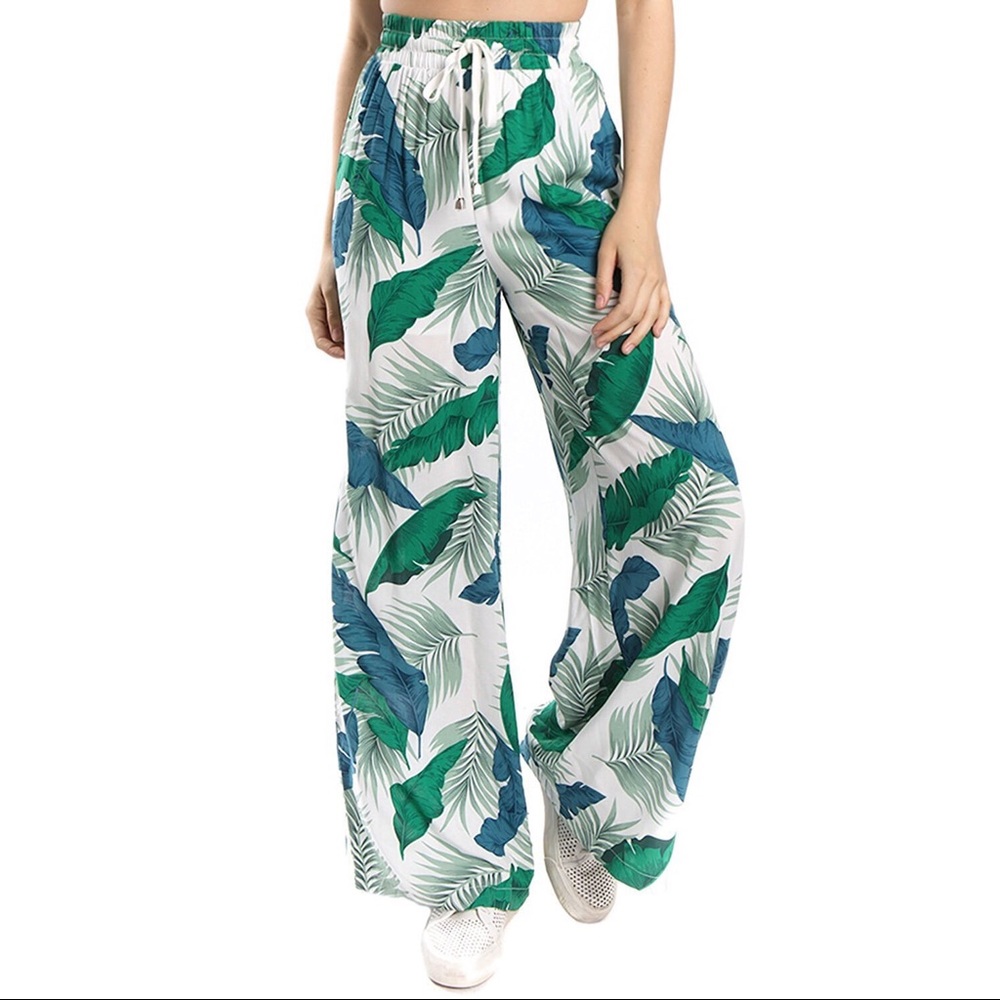 Tropical Wide Bottom Pants